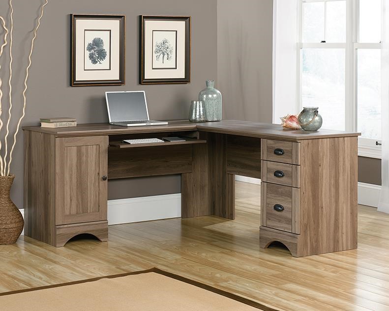 Sauder harbor view computer desk with hutch antiqued white deals